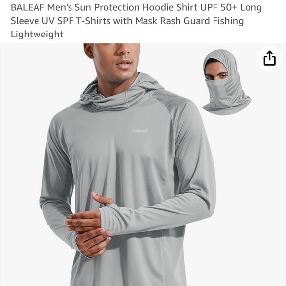 Baleaf Shirts Mens Baleaf Rash Guard With Hood And Face Protection